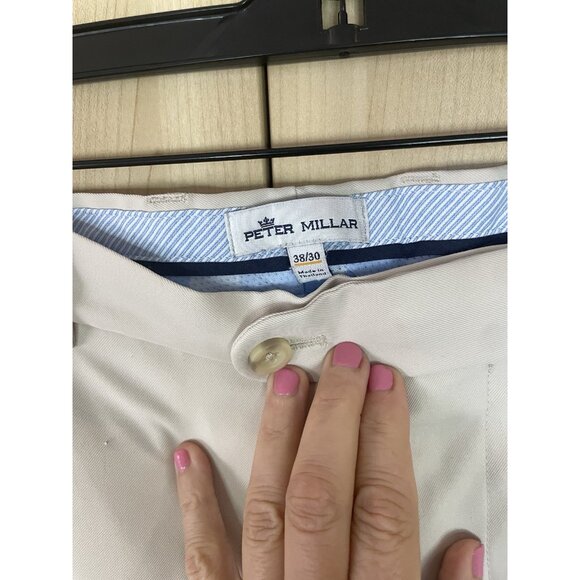 Peter Millar Performance Trouser Golf Pants White 38x30 Preppy Casual Career - Picture 3 of 6